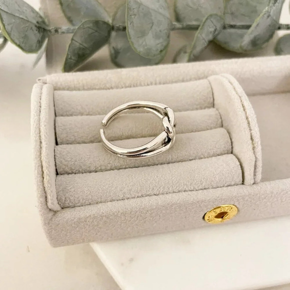 925 Sterling Silver Knot Ring Dainty Ring Twist Ring Minimalist Ring Band - Picture 6 of 12